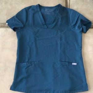 FIGS Caribbean blue scrub top